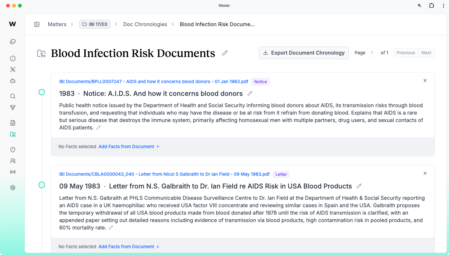 Document Chronologies
